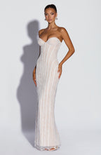 Ivy Maxi Dress - Ivory Embellishment