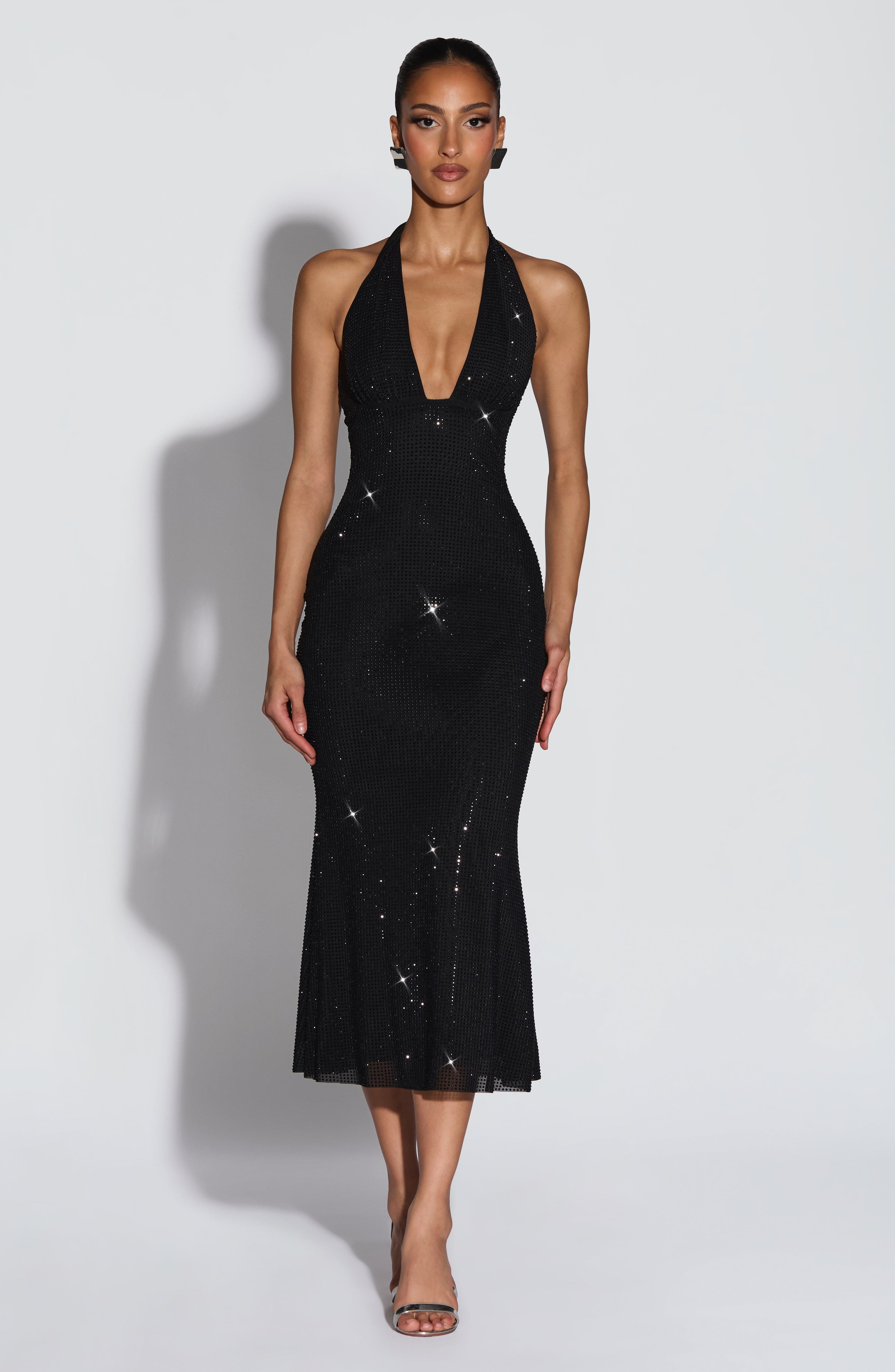 Freya Midi Dress - Black