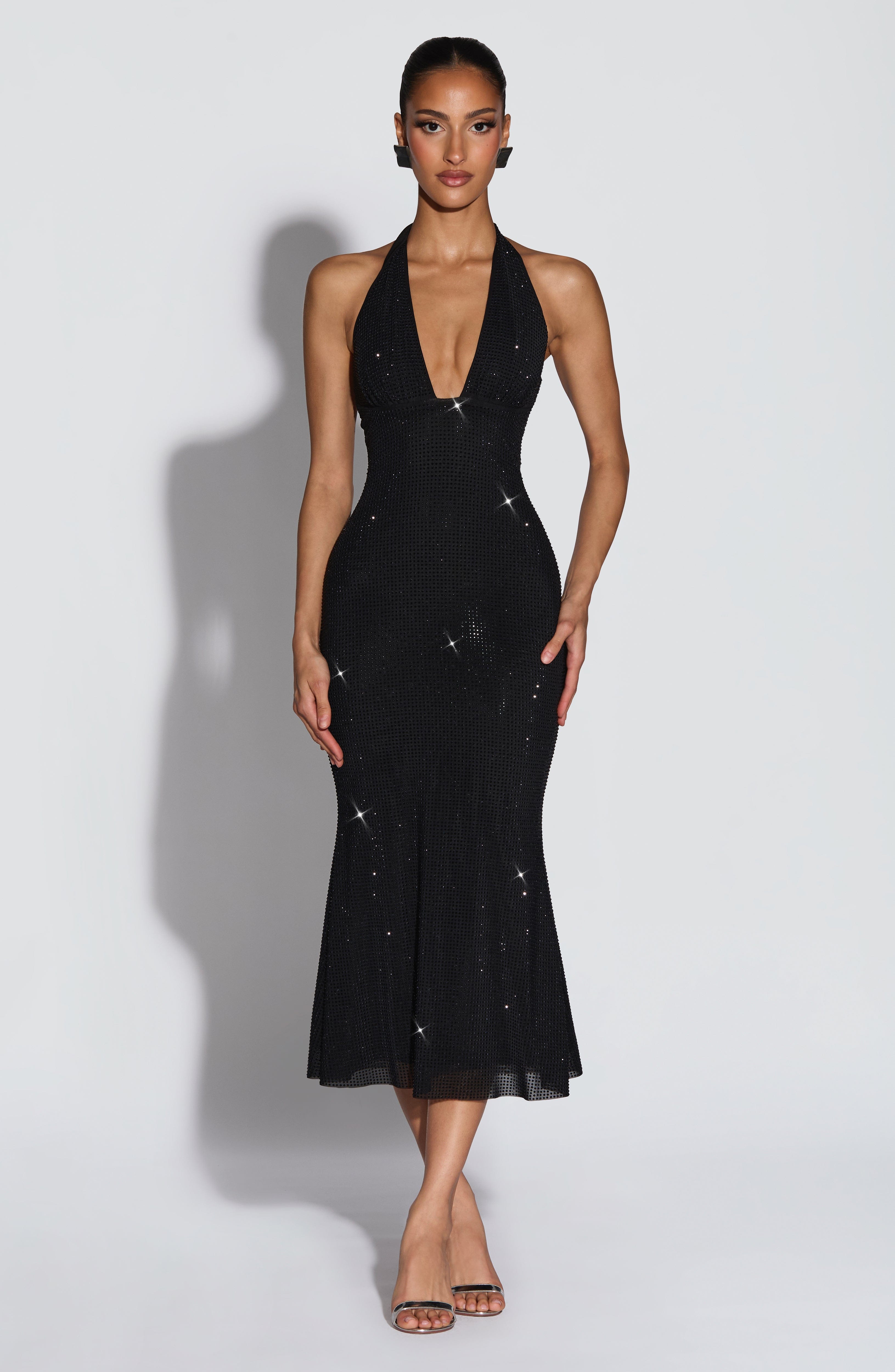 Freya Midi Dress - Black