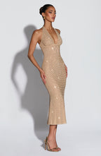 Freya Midi Dress - Gold