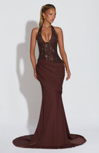 Alina Gown - Plum Brown