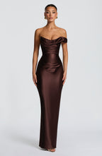 Daisy Maxi Dress - Plum Brown