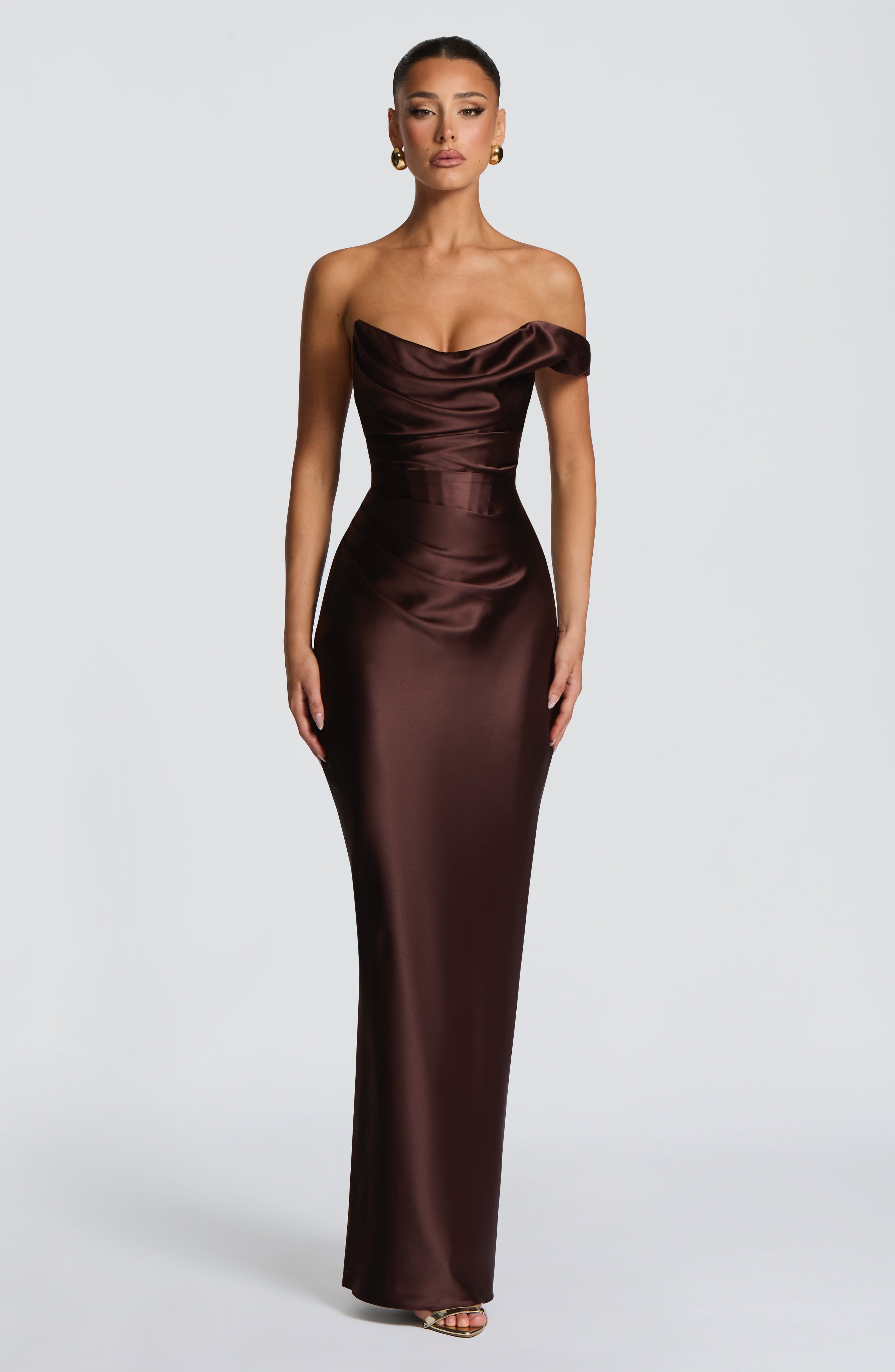 Daisy Maxi Dress - Plum Brown