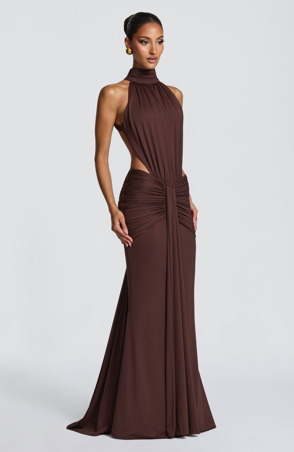 Lily Maxi Dress - Plum Brown