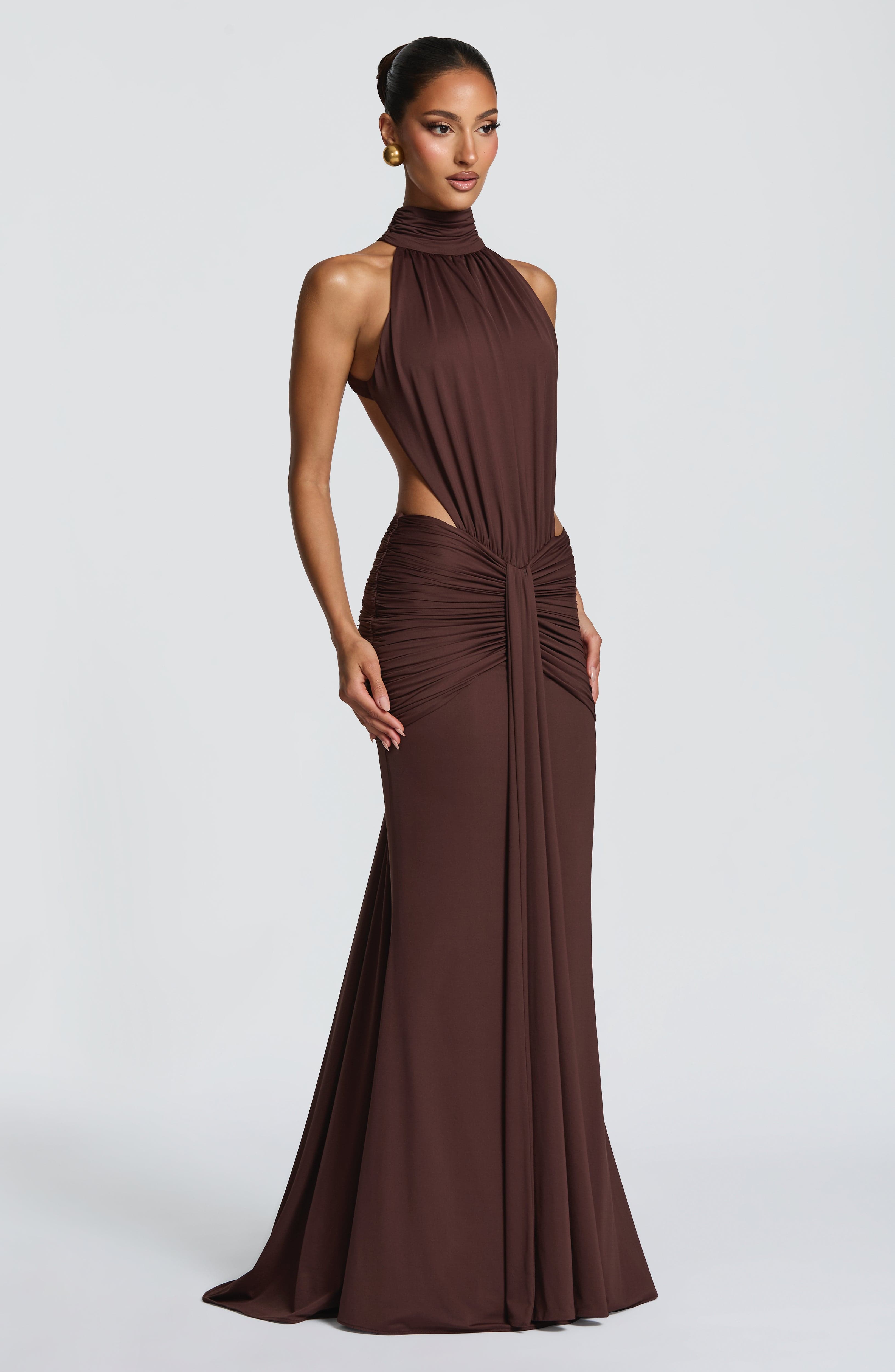 Lily Maxi Dress - Plum Brown
