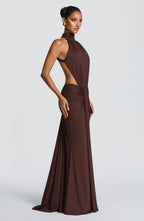 Lily Maxi Dress - Plum Brown