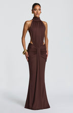 Lily Maxi Dress - Plum Brown