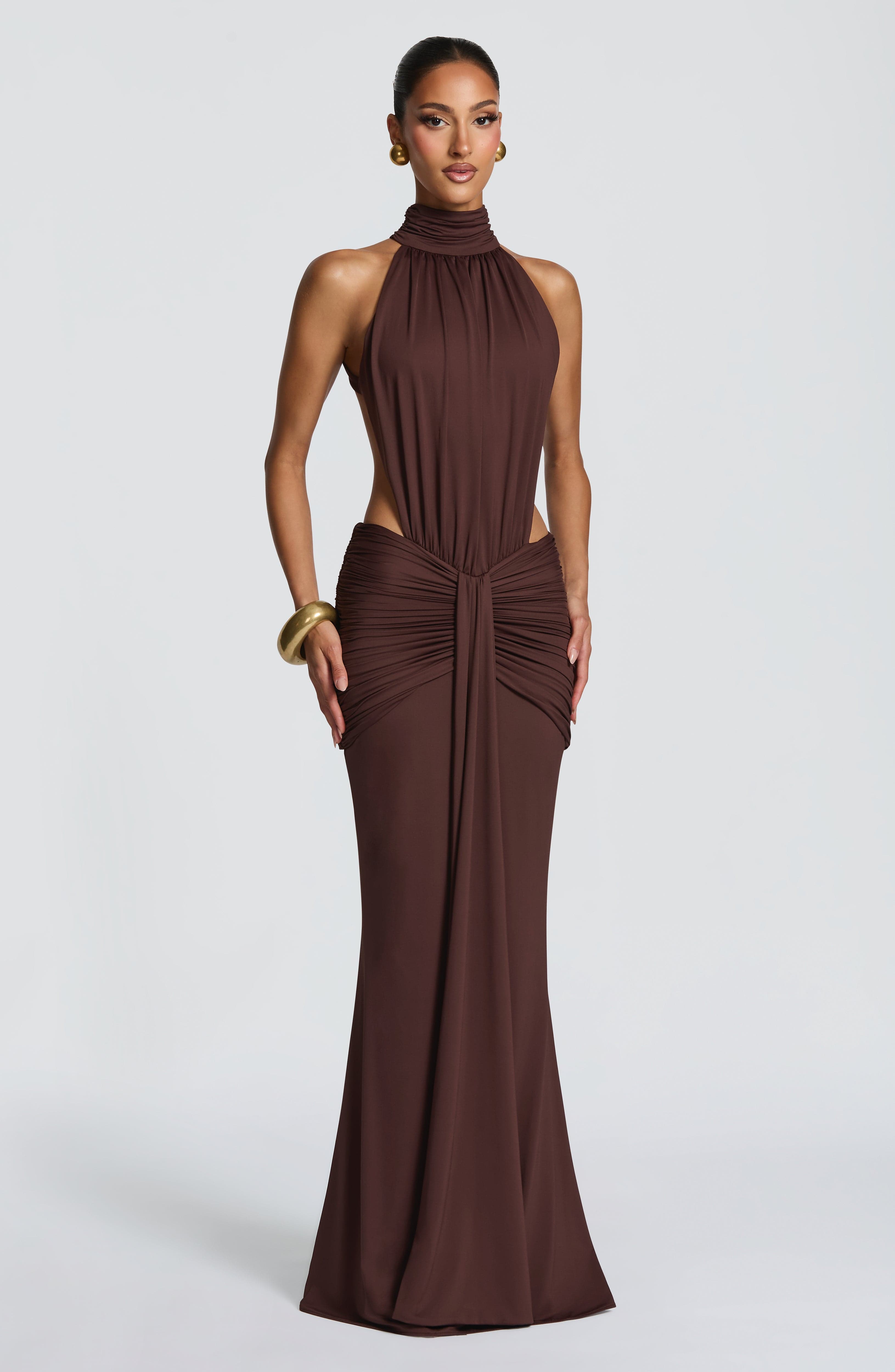 Lily Maxi Dress - Plum Brown