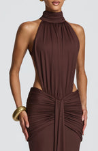 Lily Maxi Dress - Plum Brown