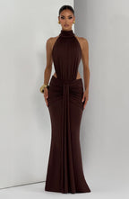 Lily Maxi Dress - Plum Brown