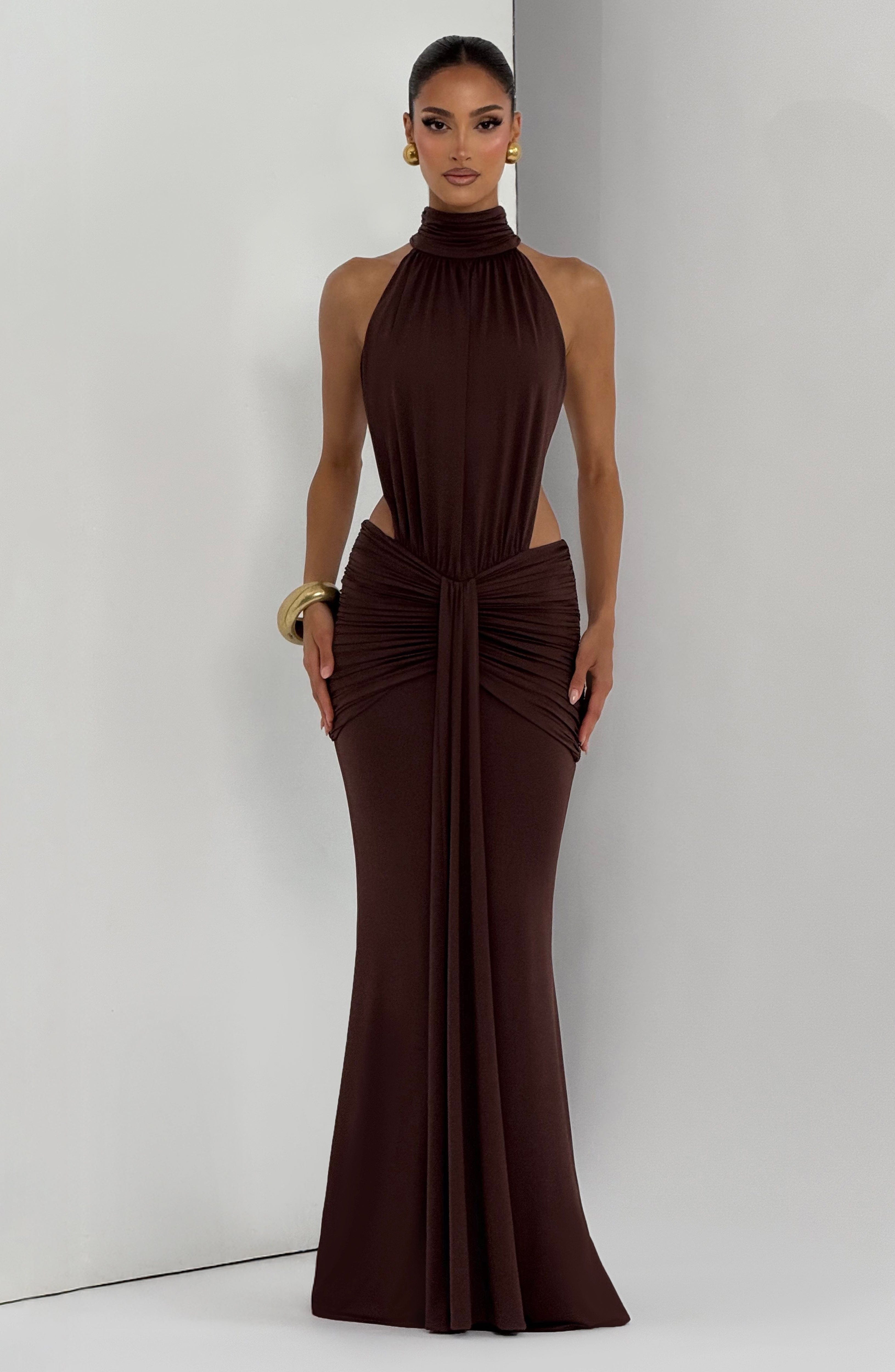 Lily Maxi Dress - Plum Brown