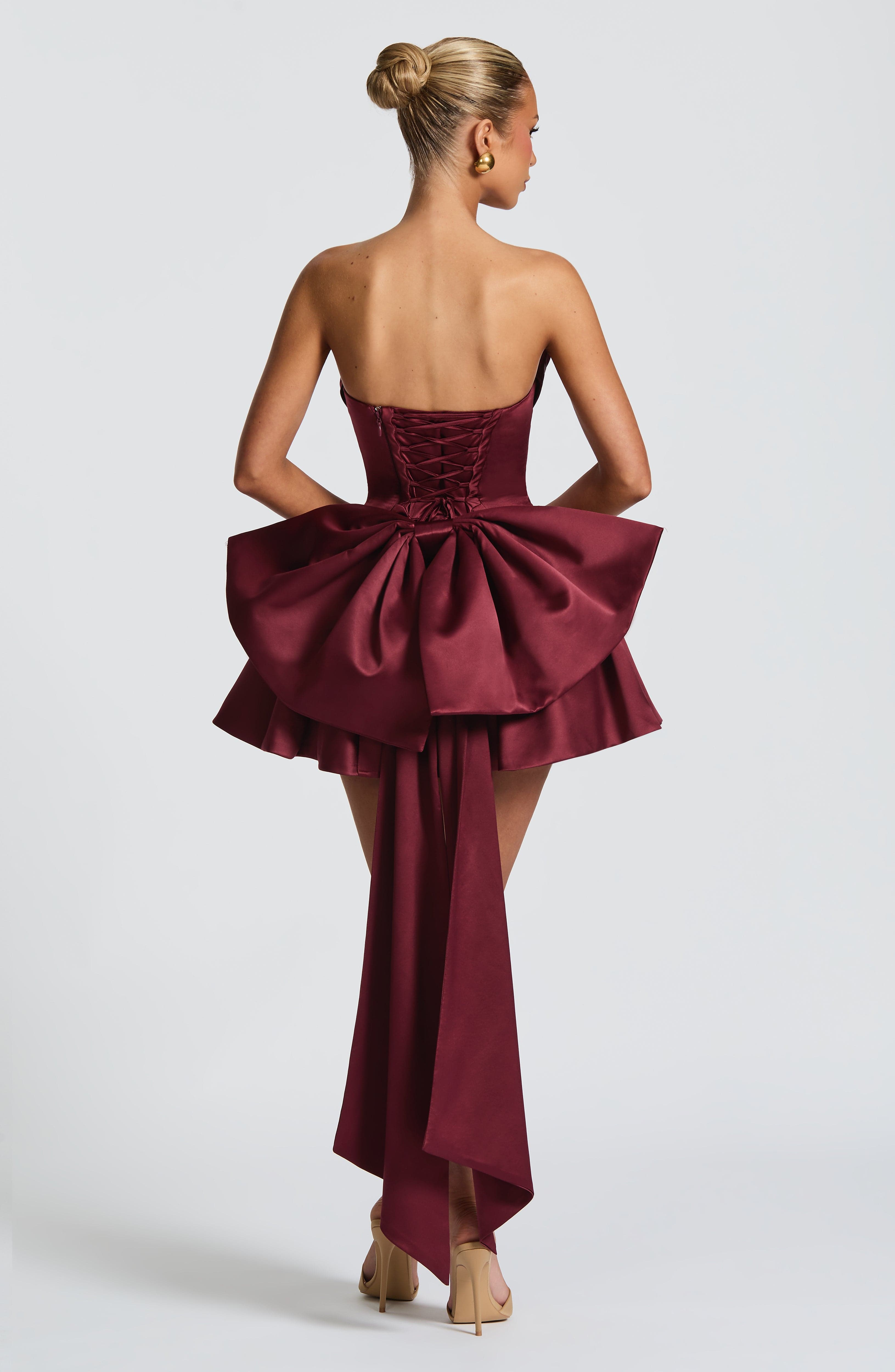 Olivia Mini Dress - Cherry Lacquer