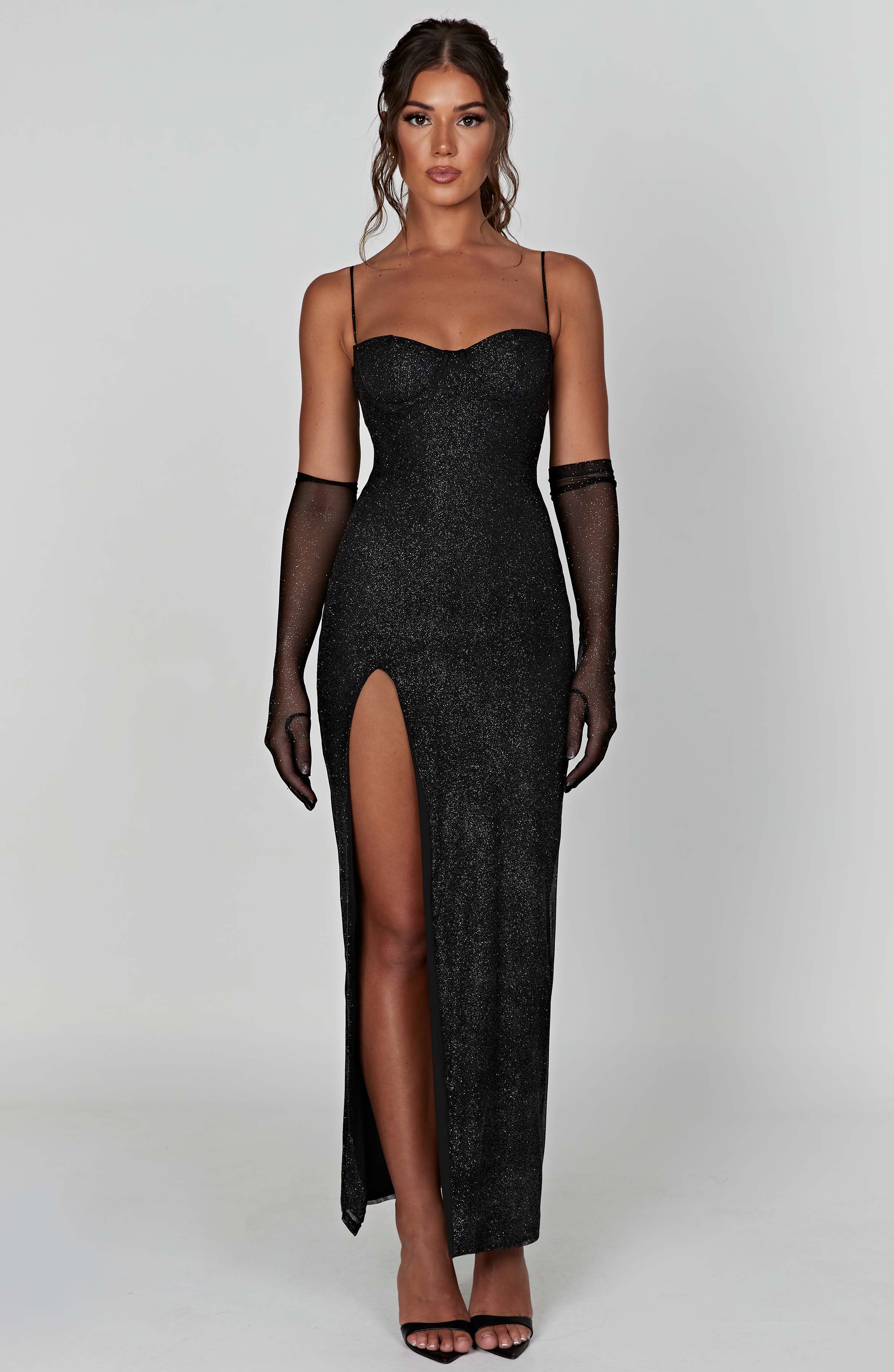 Tina Maxi Dress - Black Sparkle