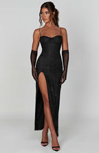 Tina Maxi Dress - Black Sparkle