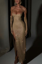 Tina Maxi Dress - Gold Sparkle