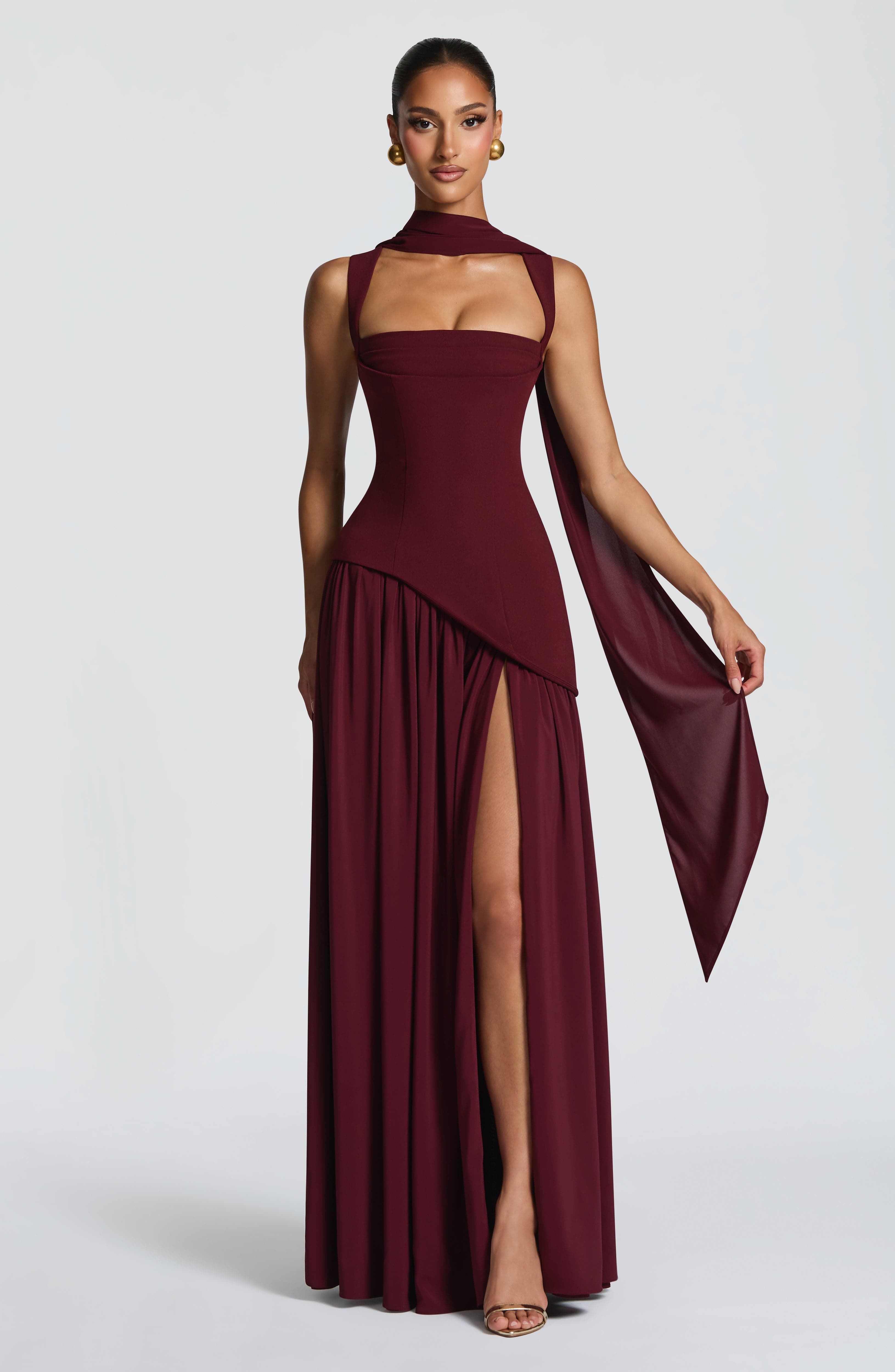 Lisa Maxi Dress - Cherry Lacquer