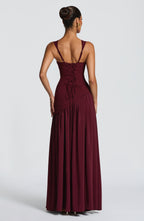 Lisa Maxi Dress - Cherry Lacquer