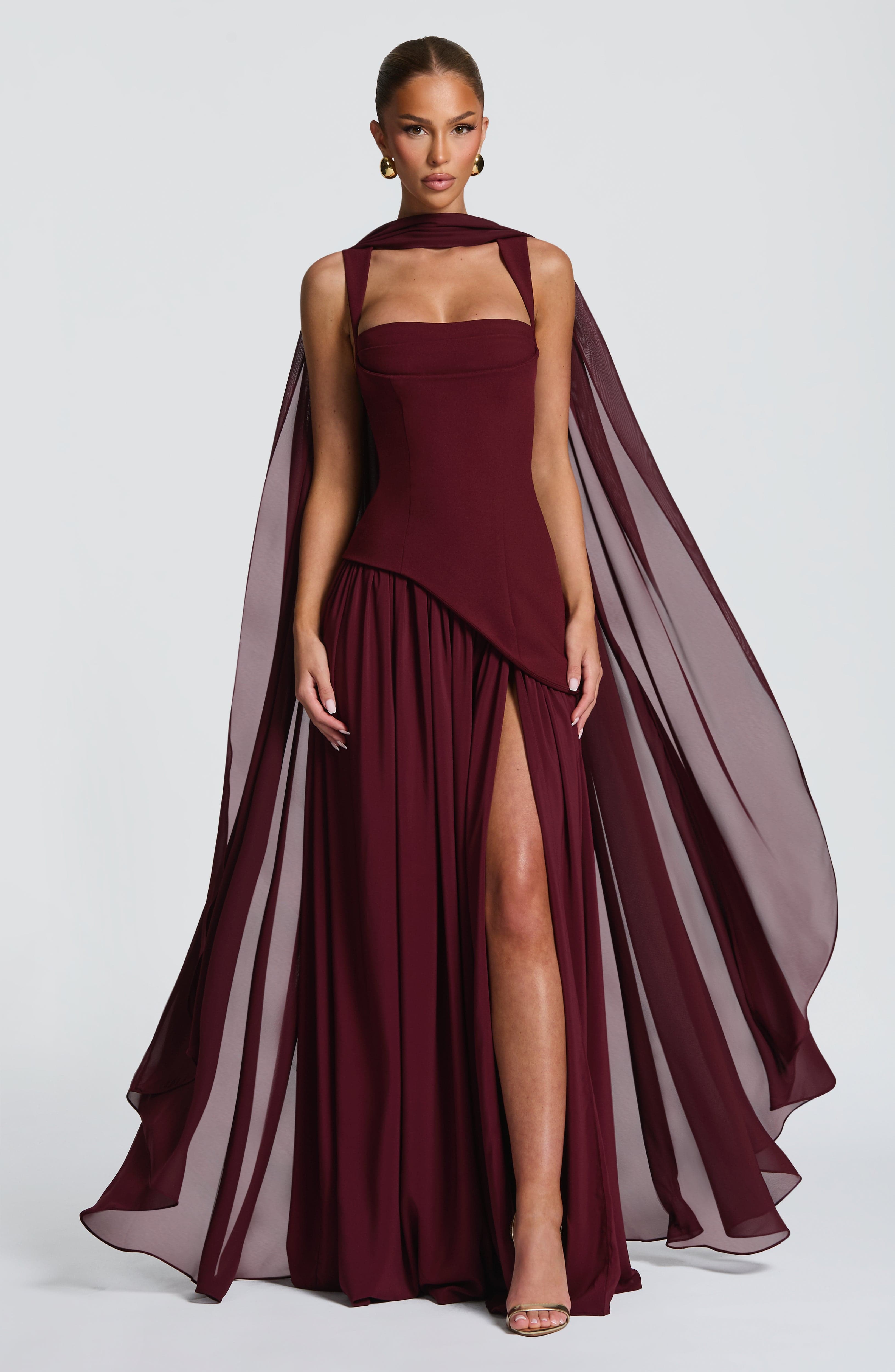 Lisa Maxi Dress - Cherry Lacquer