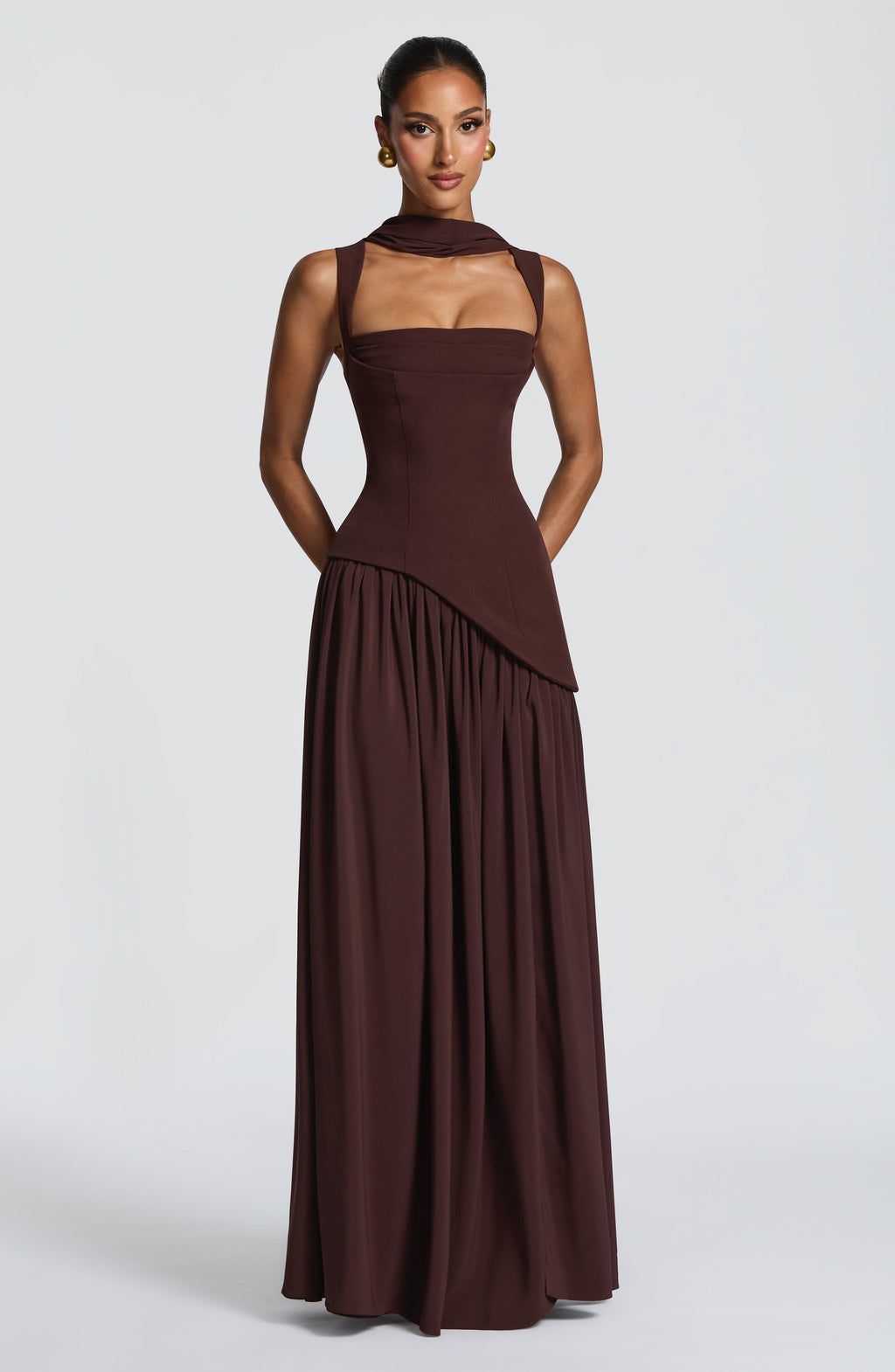 Lisa Maxi Dress - Plum Brown