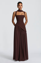 Lisa Maxi Dress - Plum Brown