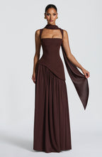 Lisa Maxi Dress - Plum Brown