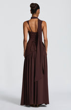 Lisa Maxi Dress - Plum Brown