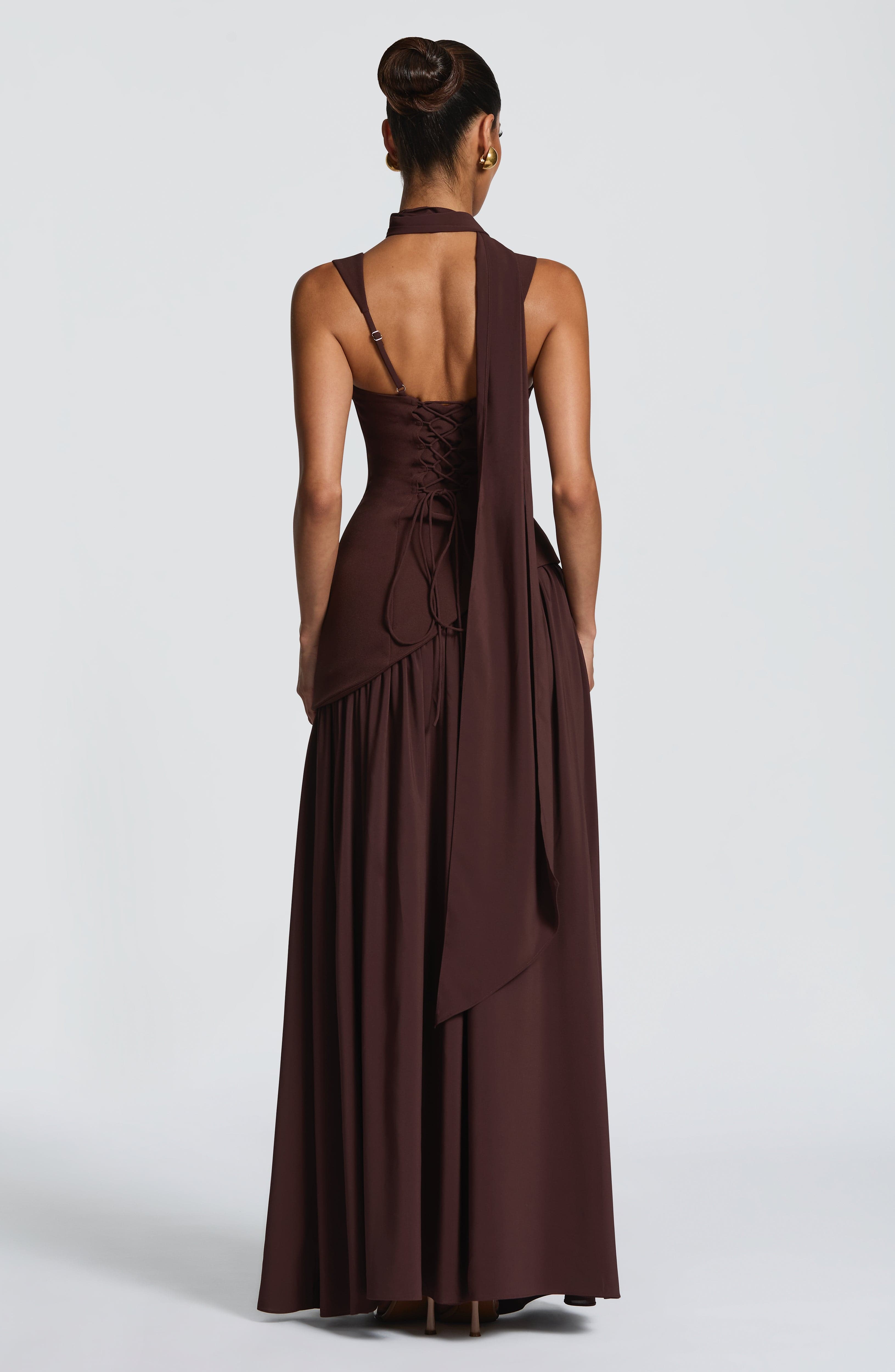 Lisa Maxi Dress - Plum Brown