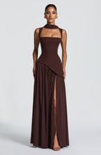 Lisa Maxi Dress - Plum Brown