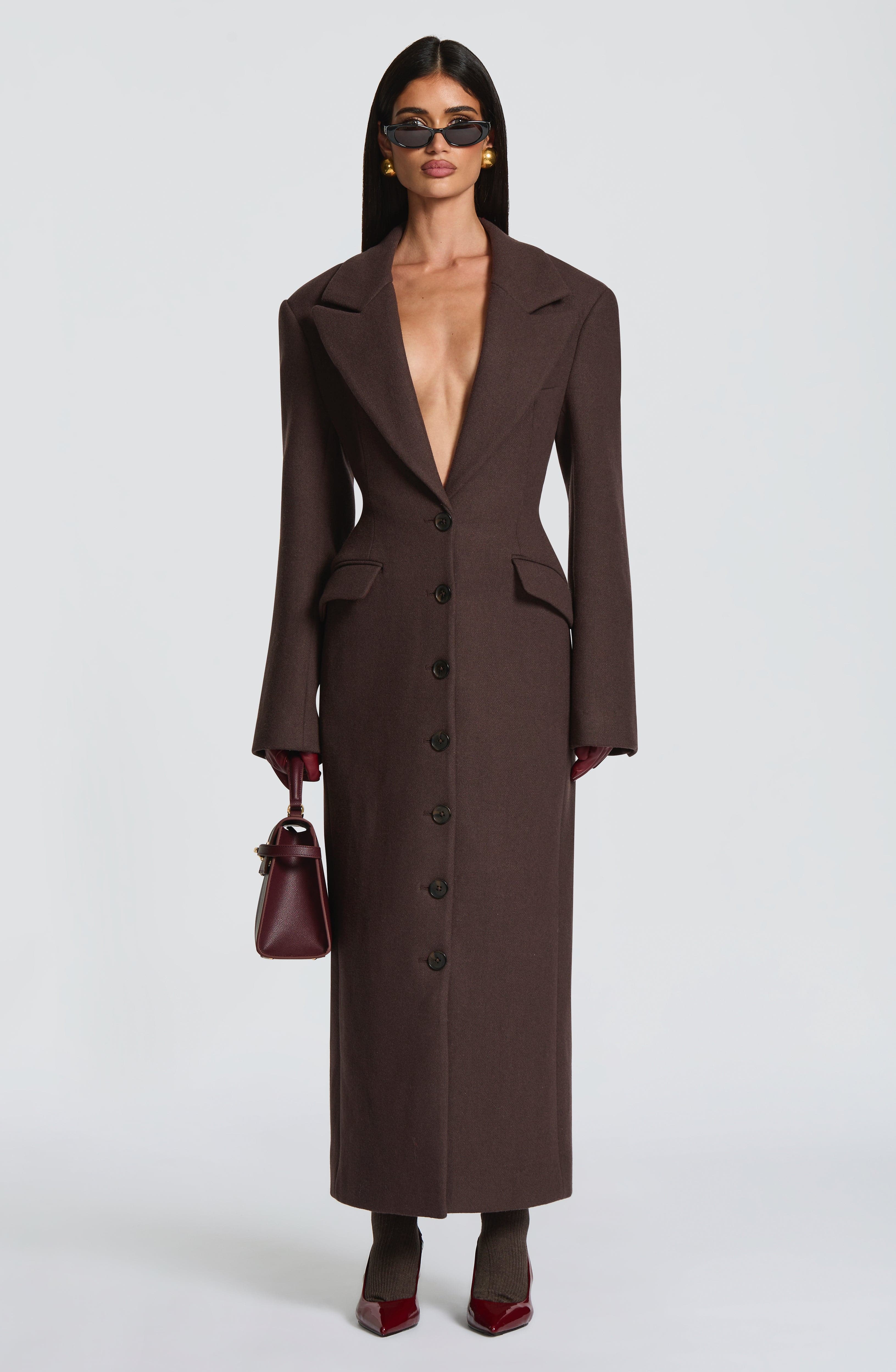 Emma Coat - Plum Brown