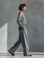 One-Shoulder Cut-Out Knit Set