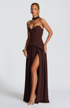 Ruby Maxi Dress - Plum Brown