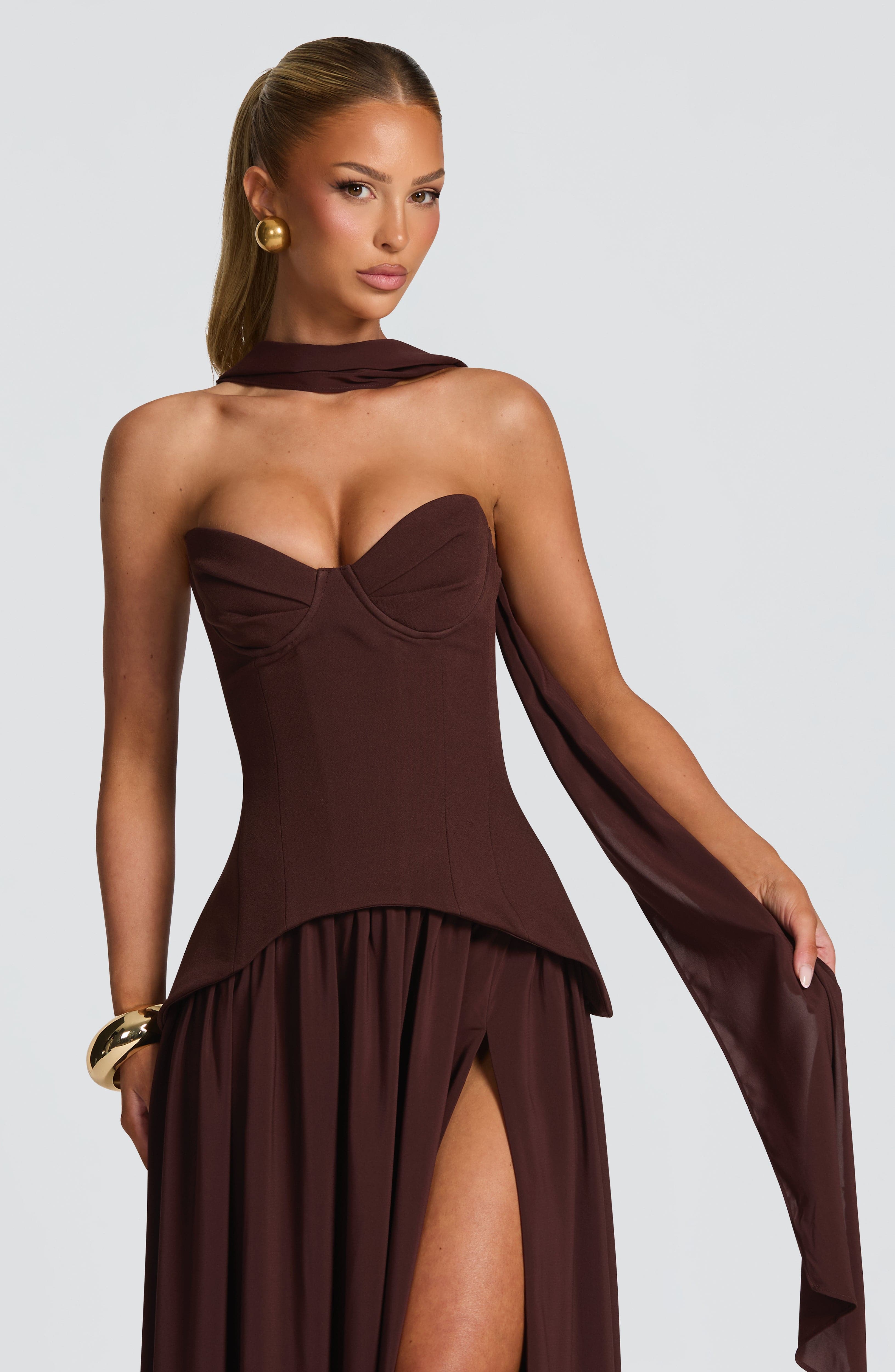 Ruby Maxi Dress - Plum Brown