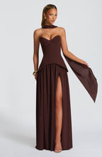 Ruby Maxi Dress - Plum Brown