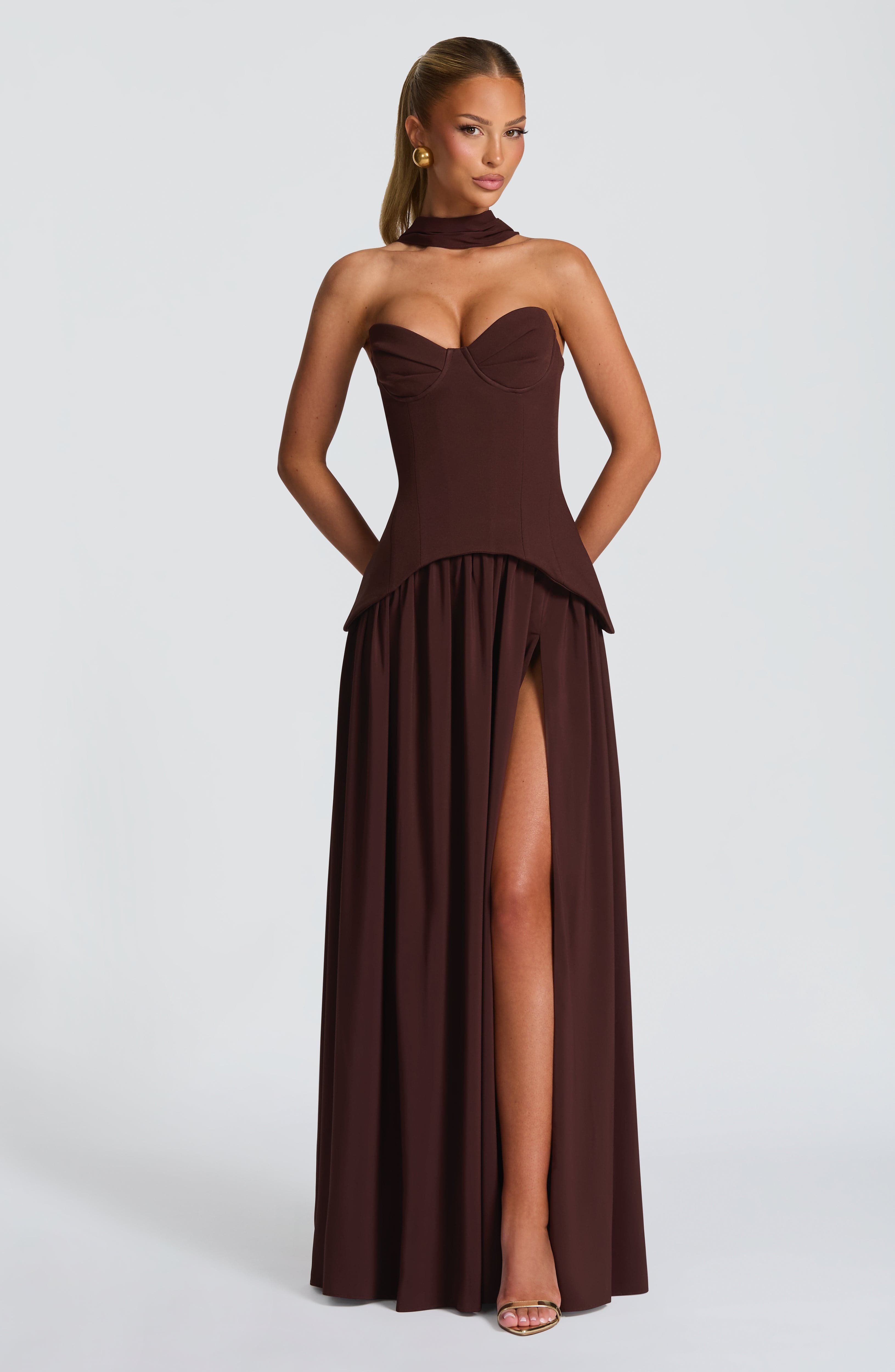 Ruby Maxi Dress - Plum Brown