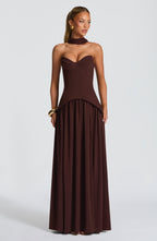 Ruby Maxi Dress - Plum Brown