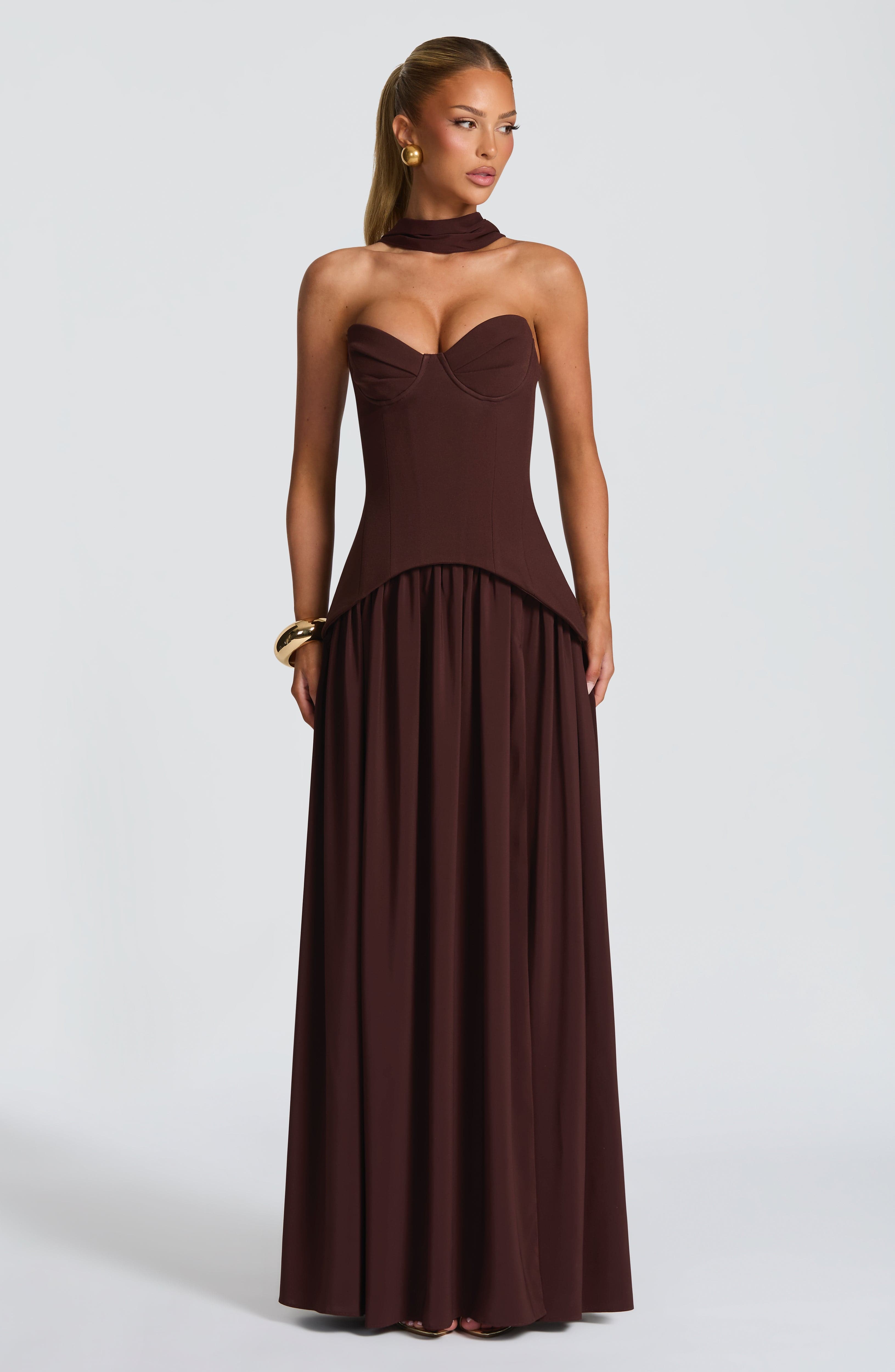 Ruby Maxi Dress - Plum Brown