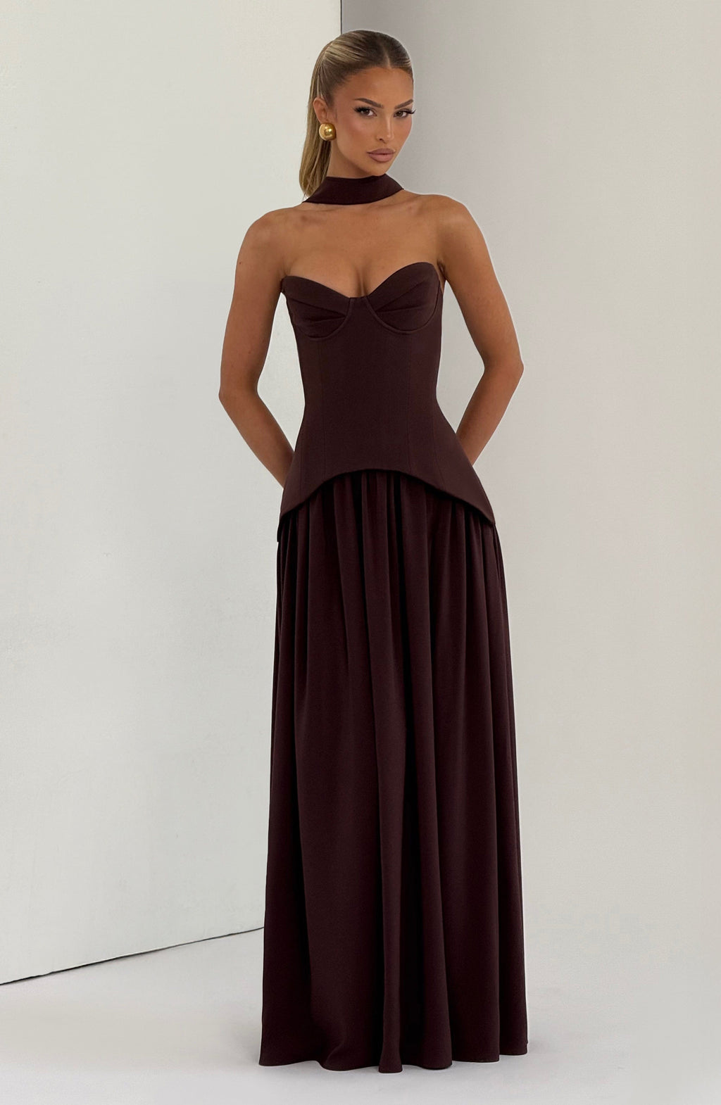 Ruby Maxi Dress - Plum Brown