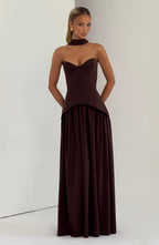 Ruby Maxi Dress - Plum Brown