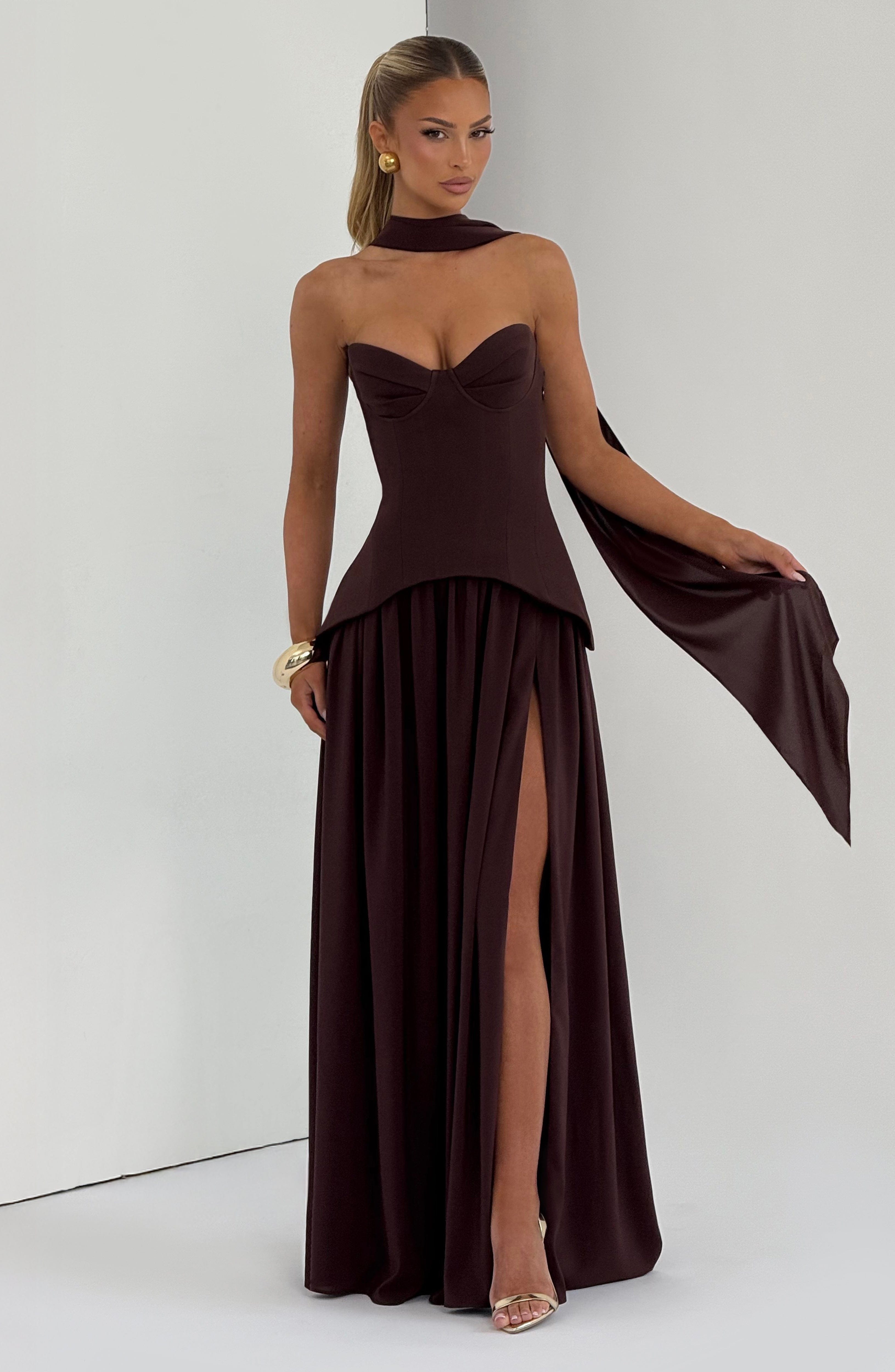 Ruby Maxi Dress - Plum Brown
