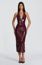 Rosie Midi Dress - Cherry Lacquer