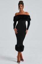 Harriet Midi Dress-Black
