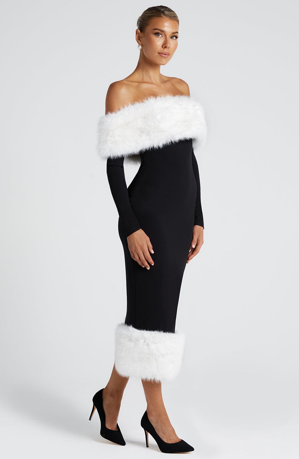 Harriet Midi Dress - Black/White