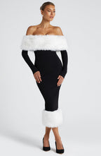 Harriet Midi Dress - Black/White