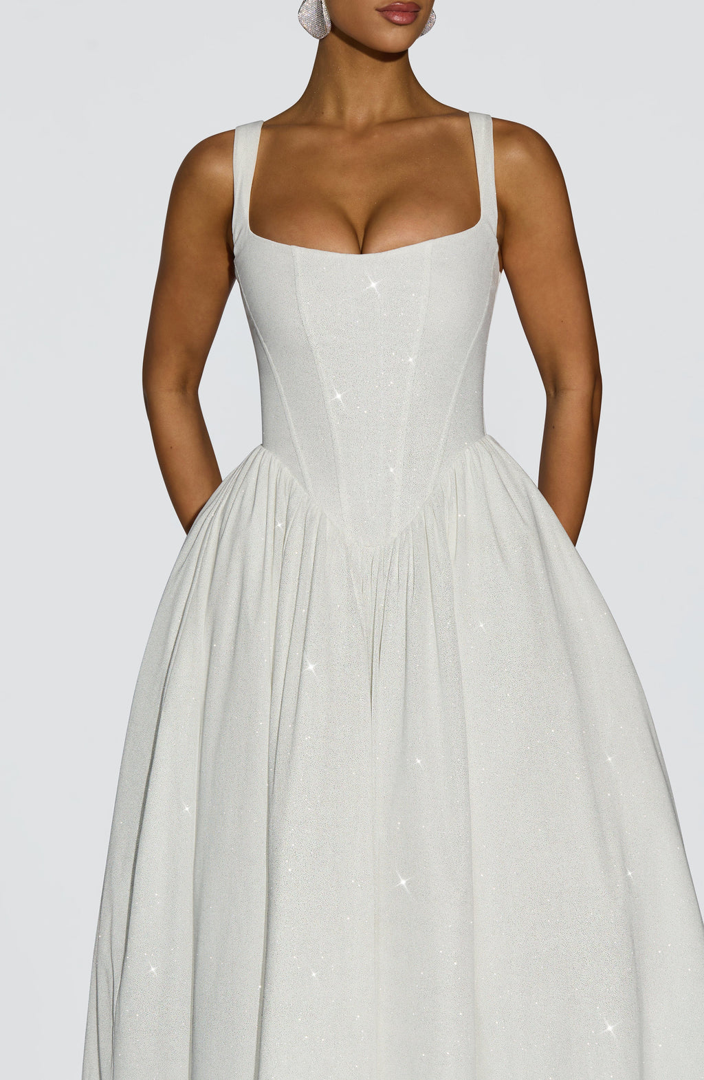 Natalie Midi Dress - Ivory Sparkle