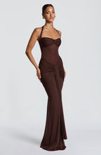 Aurora Maxi Dress - Plum Brown