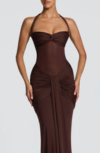 Aurora Maxi Dress - Plum Brown