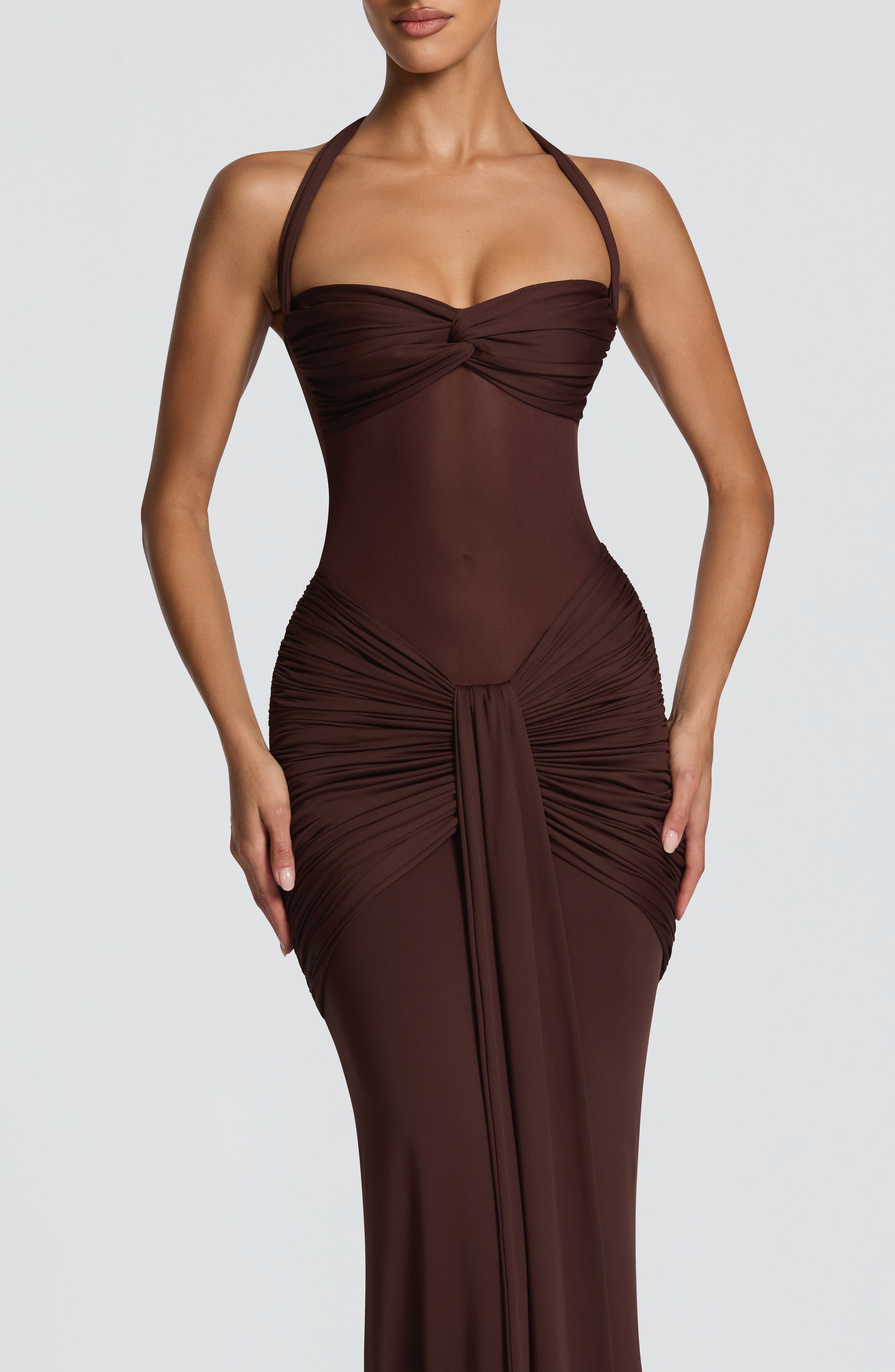 Aurora Maxi Dress - Plum Brown