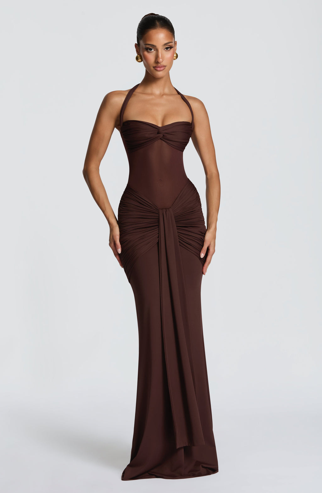 Aurora Maxi Dress - Plum Brown