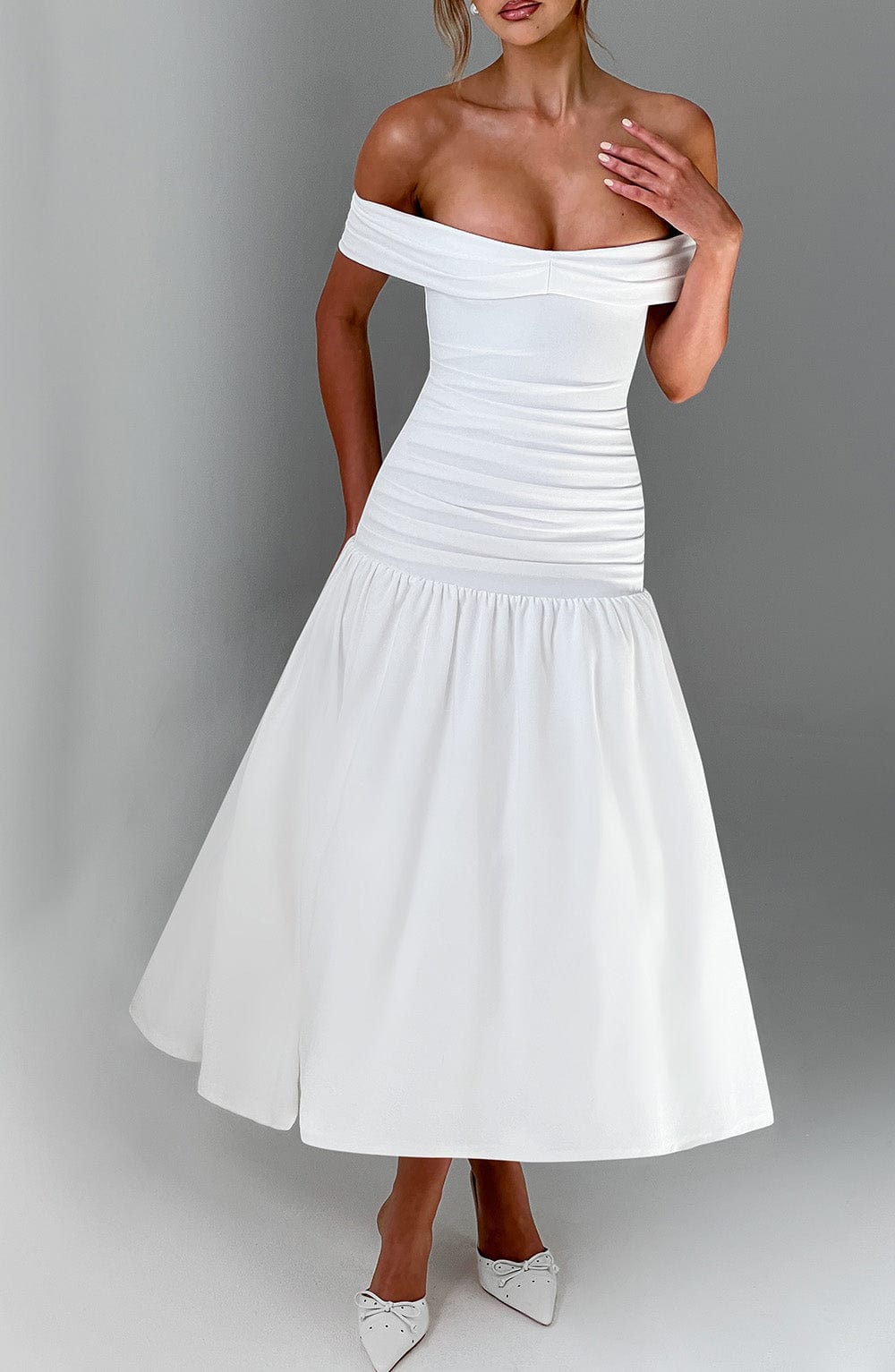 June Midaxi Dress - Ivory