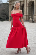 June Midaxi Dress - Red
